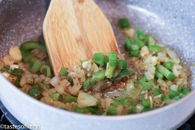 browning jalapenos and onions