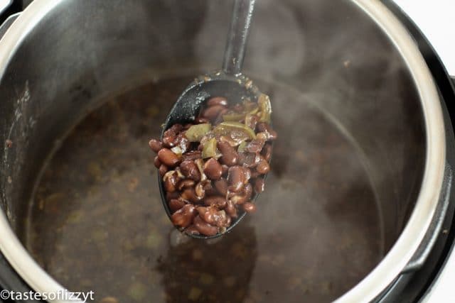 A close up of a beans on a spoon