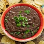 Instant Pot Refried Black Beans in a bowl