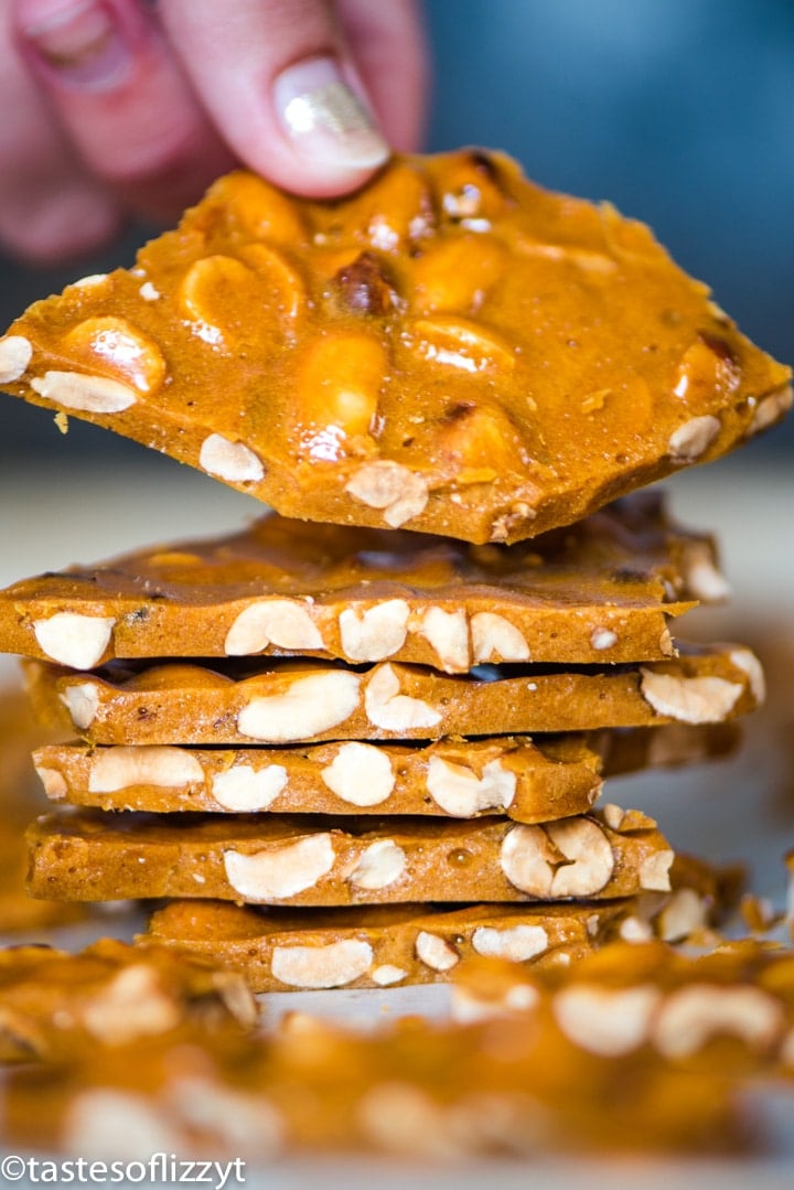 stack of peanut brittle