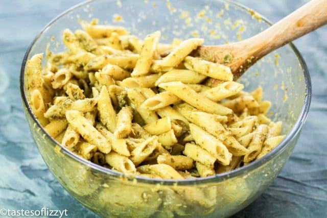 mixed pasta with pesto