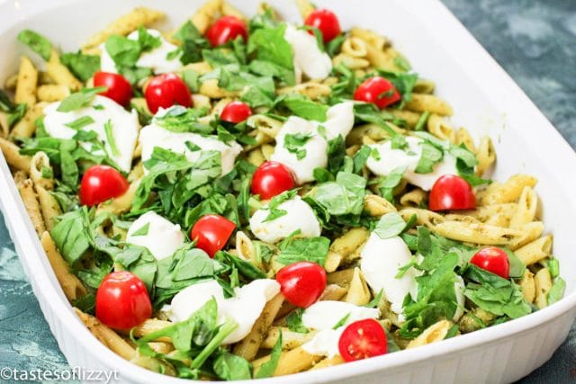 unbaked pasta pesto casserole