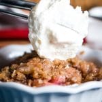 rhubarb Crisp with ice cream