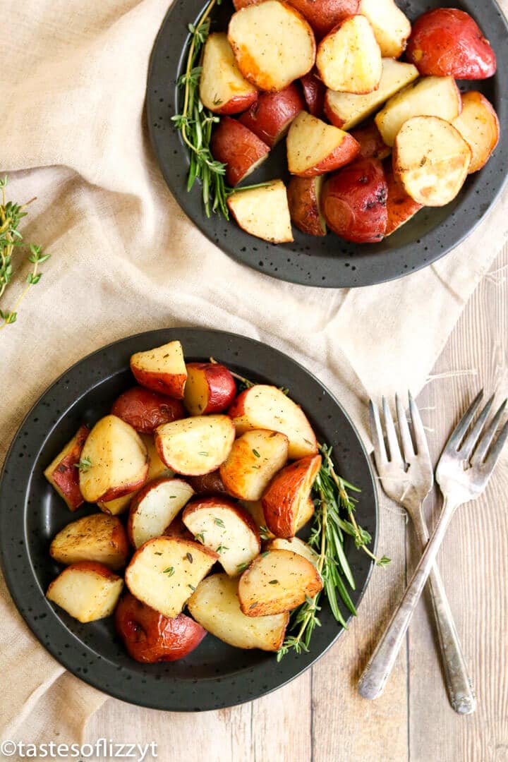 golden brown potatoes on a plate