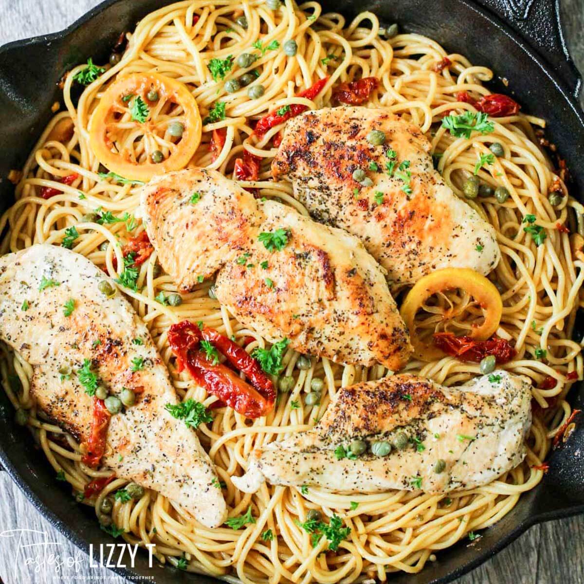 Chicken Piccata Recipe with Capers and Sundried Tomato {Keto Option}