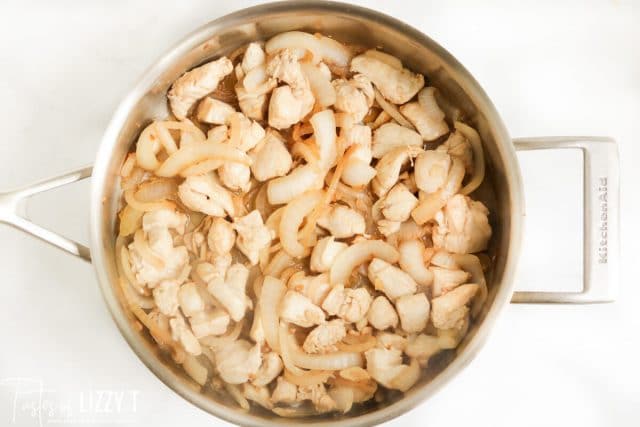 A pan of browned chicken