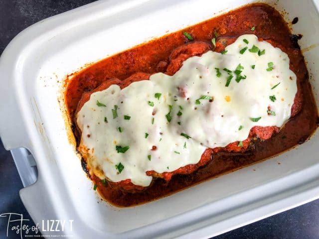 cube steaks in a slow cooker with cheese