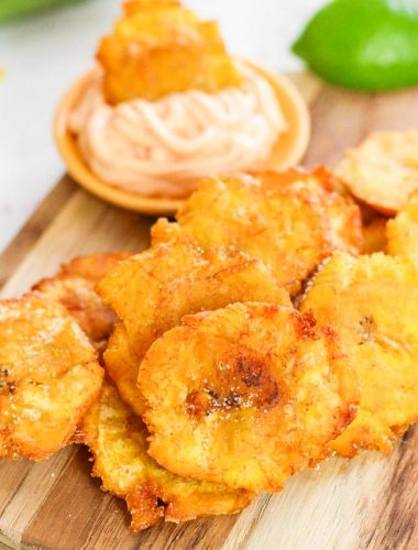 Fried Plantains with dipping sauce