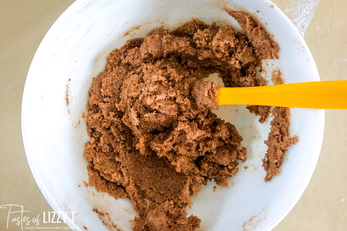 cinnamon roll filling in a bowl