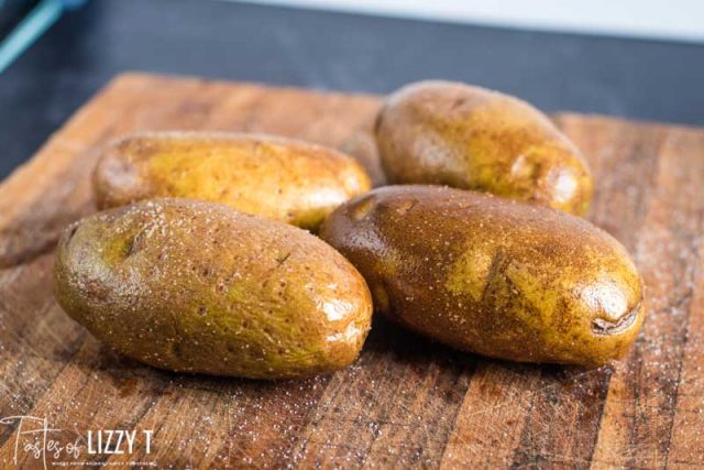 potatoes on cutting board