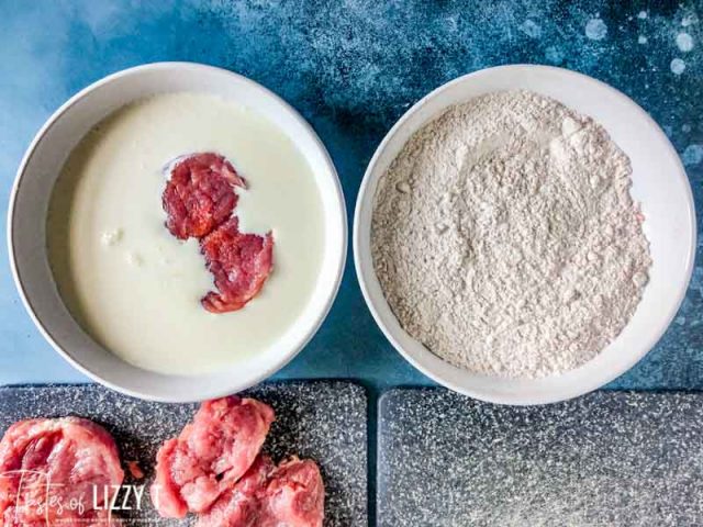 dredging pork tenderloin in milk