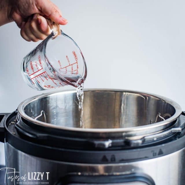 pouring water into instant pot