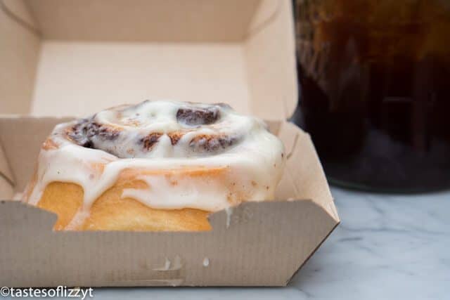 cinnamon roll in a box