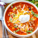 bowl of Beefy Mexican Rice Soup