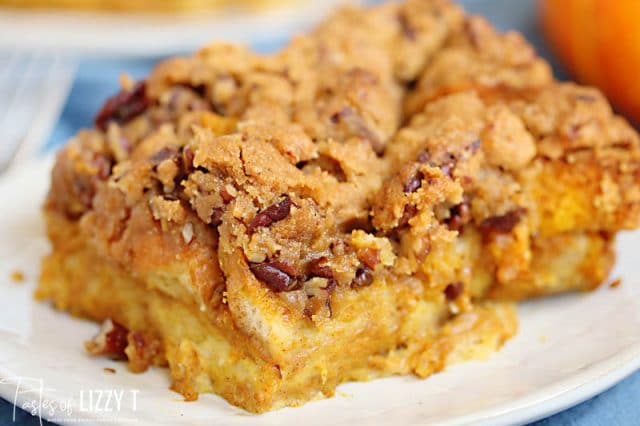 A close up of fresh toast casserole