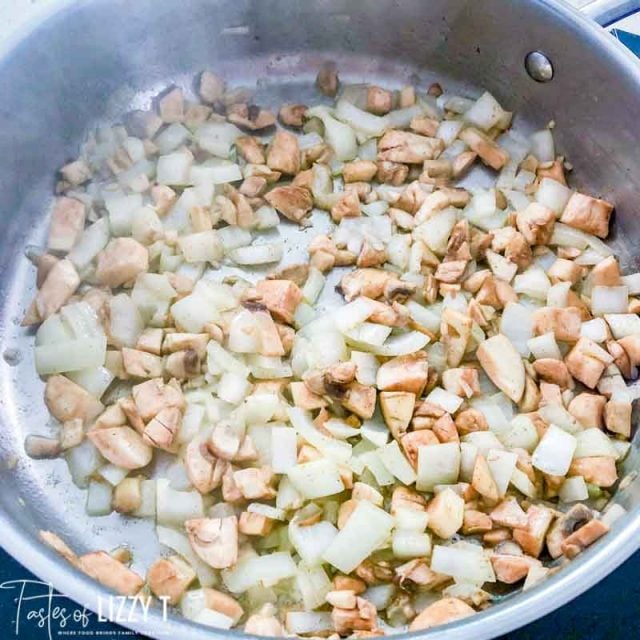 browning onions in a saucepan