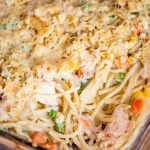 9x13 casserole of Turkey Tetrazzini