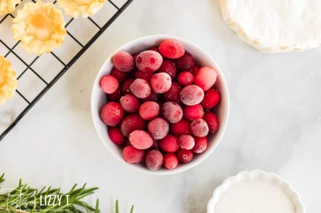 A bowl of cranberries