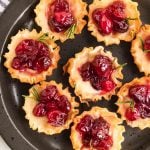 Cranberry Brie Bites with rosemary