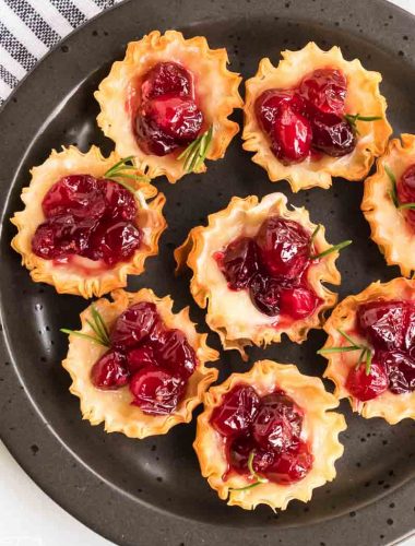 Cranberry Brie Bites with rosemary