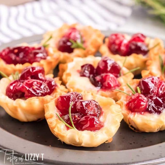 Cranberry Brie Bites on a plate