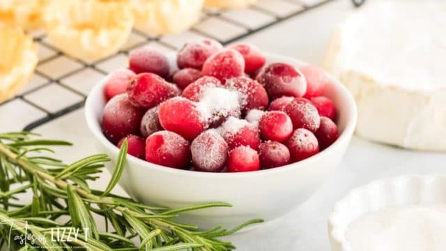 A bowl of cranberries