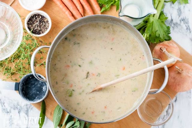 soup in a pan