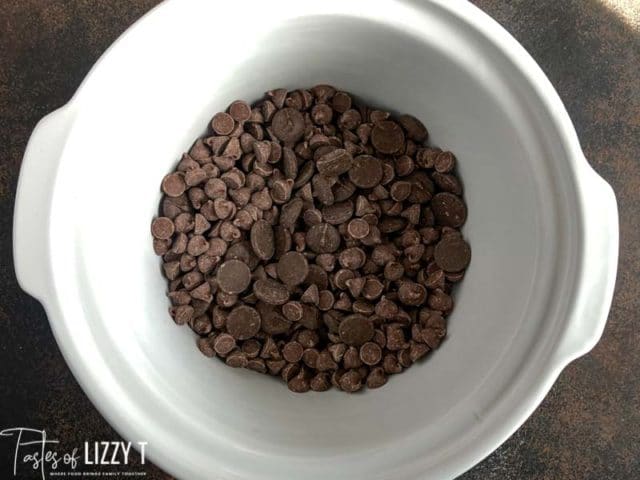 Chocolate chips in a slow Cooker