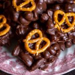 homemade chocolate with pretzels