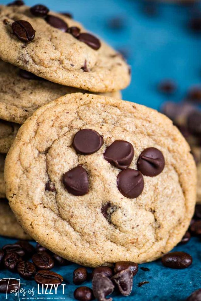 A close up of chocolate mocha cookies