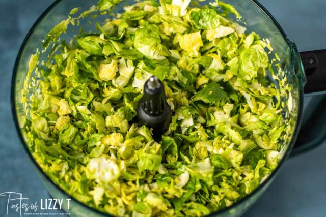 brussels sprouts in a food processor