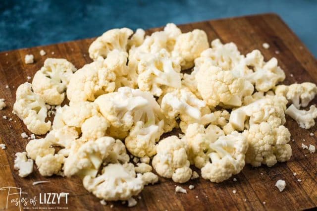 cauliflower on a wooden cutting board