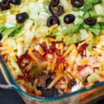 Seven Layer Taco Dip with colby