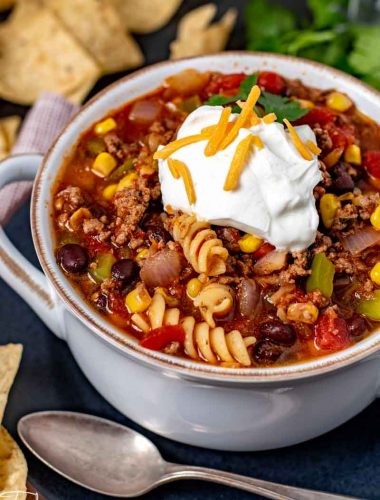 easy taco soup with sour cream