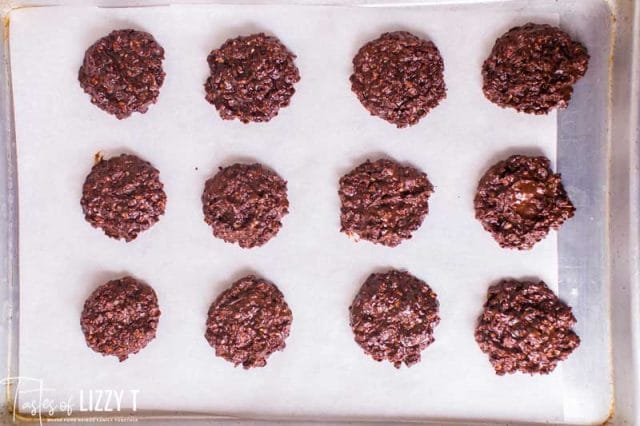 no bake cookies on baking sheet