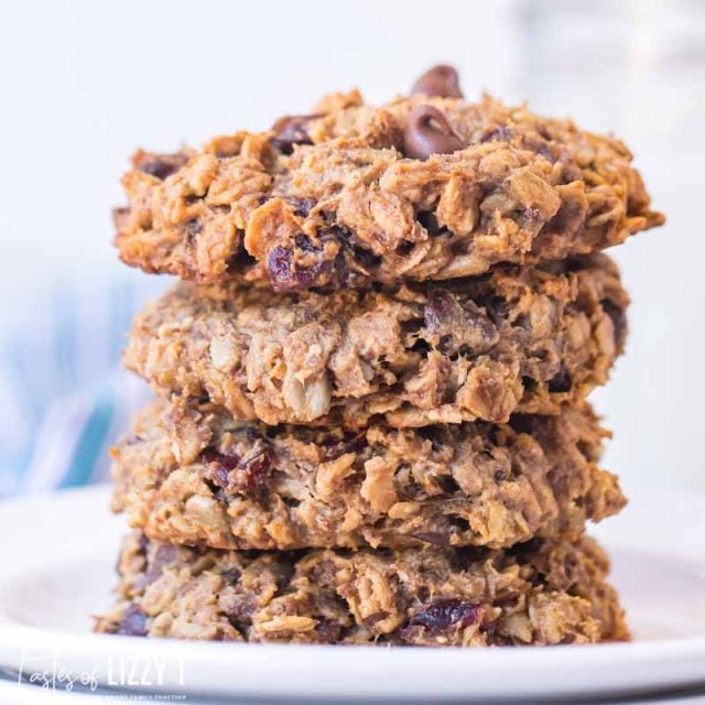 stack of 4 oatmeal breakfast cookies