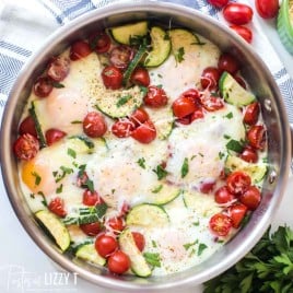 Breakfast Egg Bake in an oven safe skillet