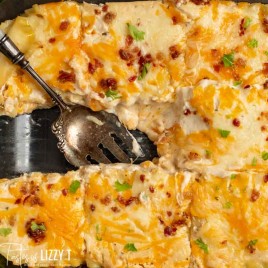 cheesy white lasagna overhead