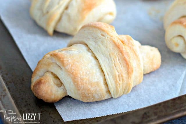 crescent roll on a baking sheet