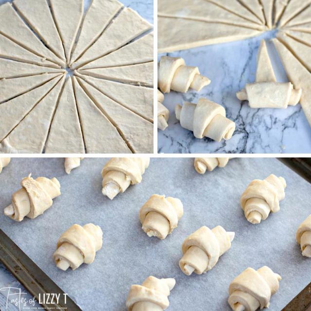 collage on how to cut crescent rolls