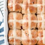 overhead shot of hot cross buns