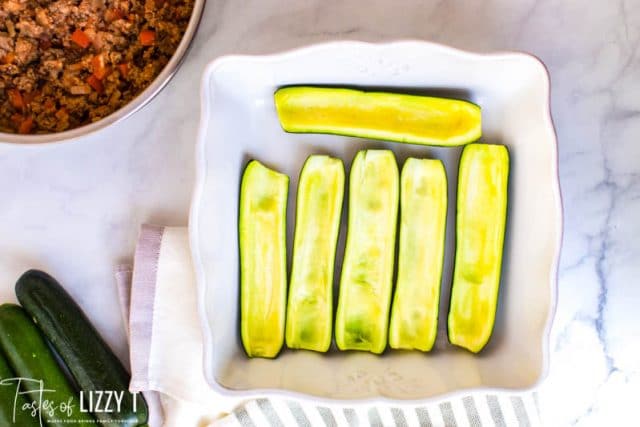 hollowed out zucchini boats