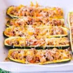 casserole with stuffed zucchini