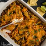 Taco Stuffed Shells with spoon