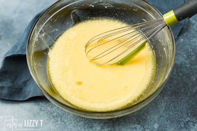 wet ingredients for muffins in a bowl