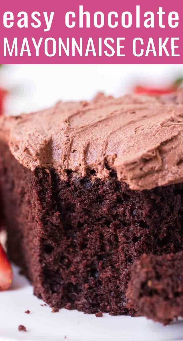 Easy Mayonnaise Cake {No Added Eggs or Oil} Tastes of Lizzy T