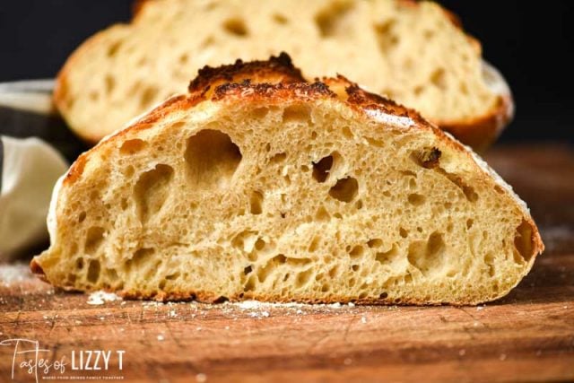 slice of sourdough bread with holes