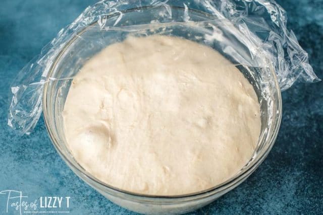 overhead shot of unbaked fermented sourdough