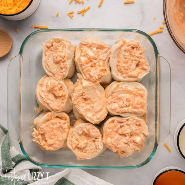 unbaked buffalo chicken pinwheels