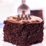 Chocolate Crazy Cake with a fork